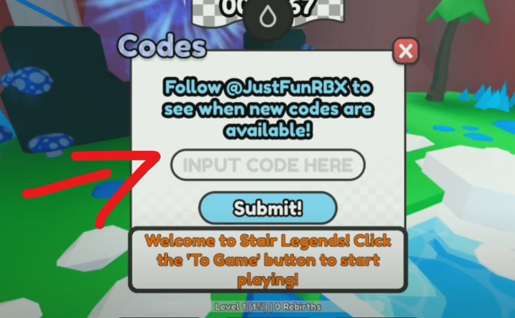 How to redeem Stair Legends codes